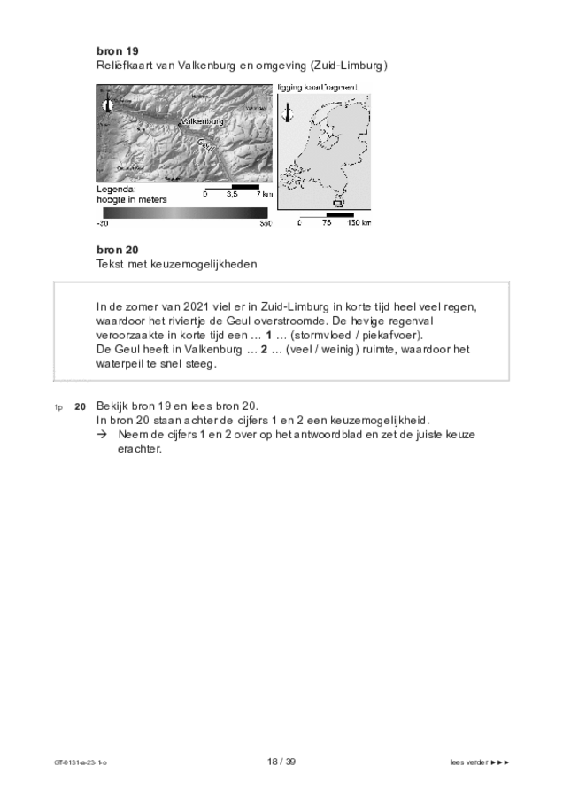 Opgaven examen VMBO GLTL aardrijkskunde 2023, tijdvak 1. Pagina 18