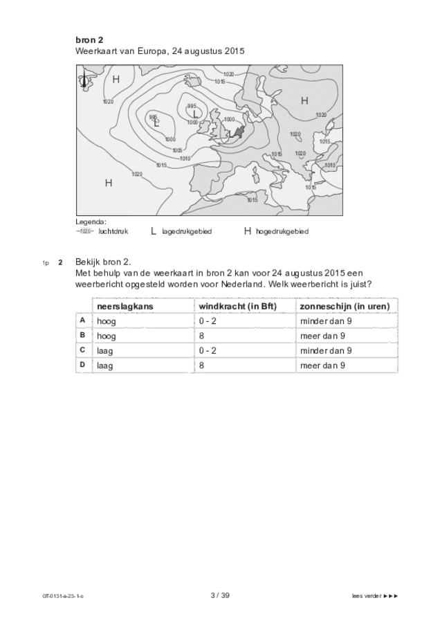 Opgaven examen VMBO GLTL aardrijkskunde 2023, tijdvak 1. Pagina 3