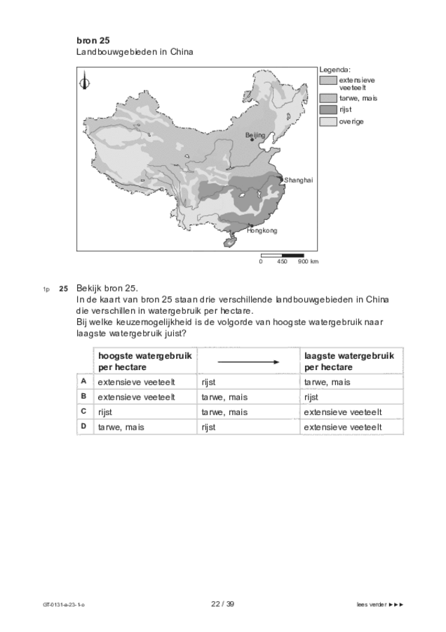 Opgaven examen VMBO GLTL aardrijkskunde 2023, tijdvak 1. Pagina 22