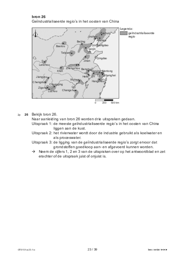 Opgaven examen VMBO GLTL aardrijkskunde 2023, tijdvak 1. Pagina 23