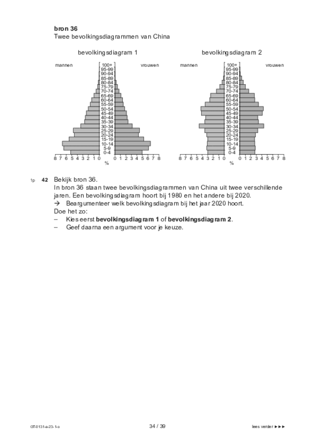 Opgaven examen VMBO GLTL aardrijkskunde 2023, tijdvak 1. Pagina 34