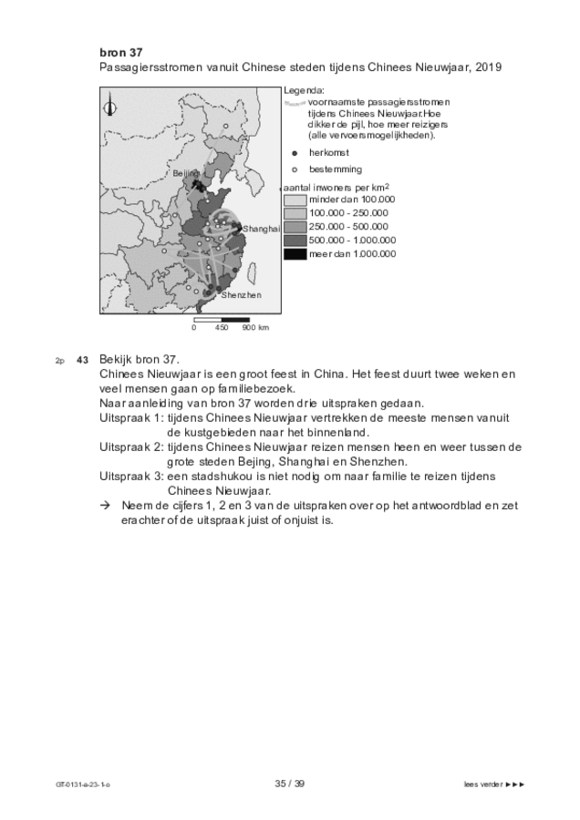 Opgaven examen VMBO GLTL aardrijkskunde 2023, tijdvak 1. Pagina 35