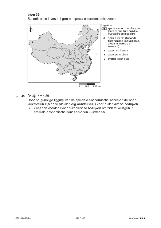 Opgaven examen VMBO GLTL aardrijkskunde 2023, tijdvak 1. Pagina 37