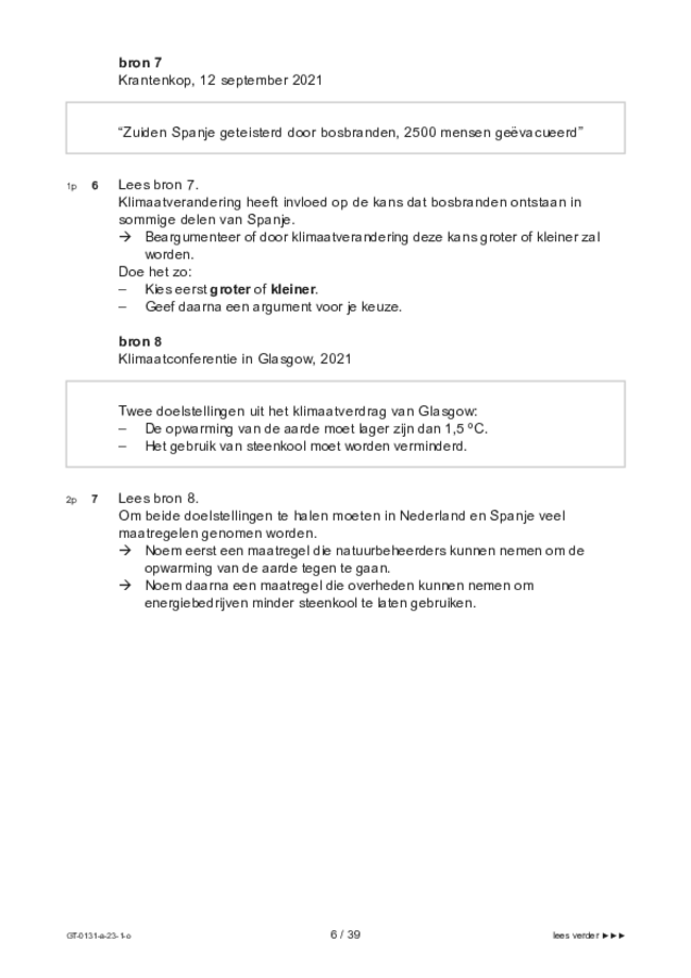 Opgaven examen VMBO GLTL aardrijkskunde 2023, tijdvak 1. Pagina 6