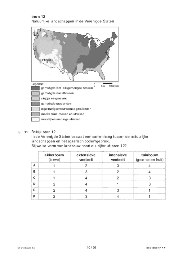 Opgaven examen VMBO GLTL aardrijkskunde 2023, tijdvak 1. Pagina 10