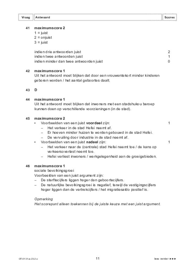 Correctievoorschrift examen VMBO GLTL aardrijkskunde 2023, tijdvak 2. Pagina 11