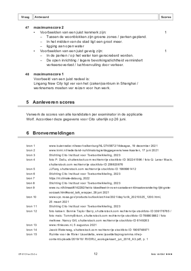 Correctievoorschrift examen VMBO GLTL aardrijkskunde 2023, tijdvak 2. Pagina 12