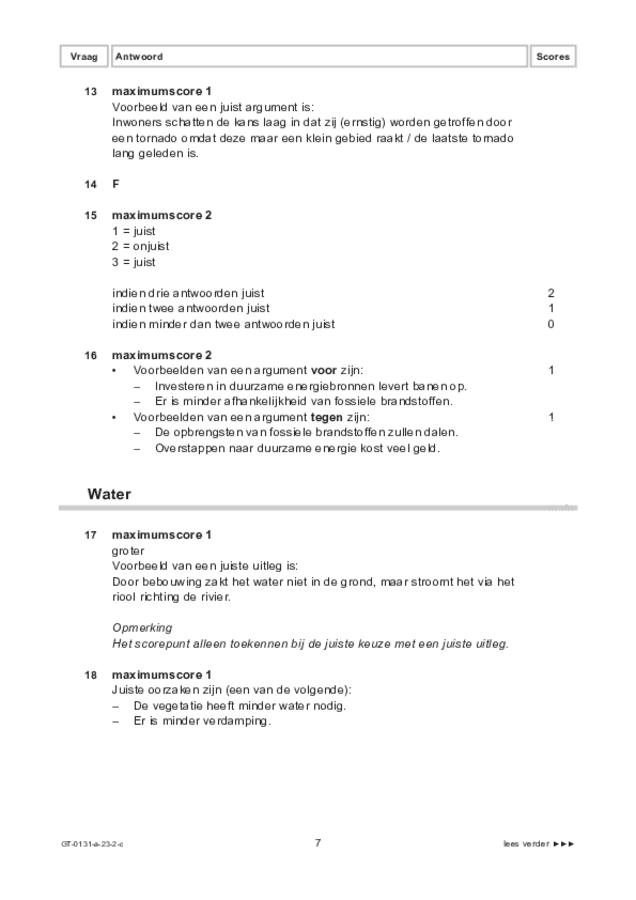 Correctievoorschrift examen VMBO GLTL aardrijkskunde 2023, tijdvak 2. Pagina 7