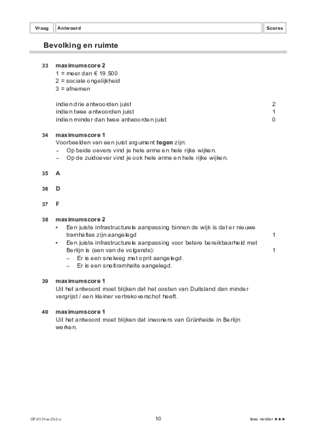 Correctievoorschrift examen VMBO GLTL aardrijkskunde 2023, tijdvak 2. Pagina 10