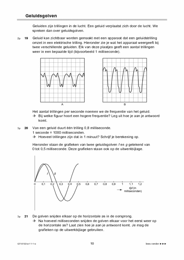 Opgaven examen VMBO GLTL wiskunde 2011, tijdvak 1. Pagina 10