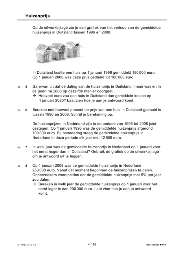 Opgaven examen VMBO GLTL wiskunde 2015, tijdvak 1. Pagina 4