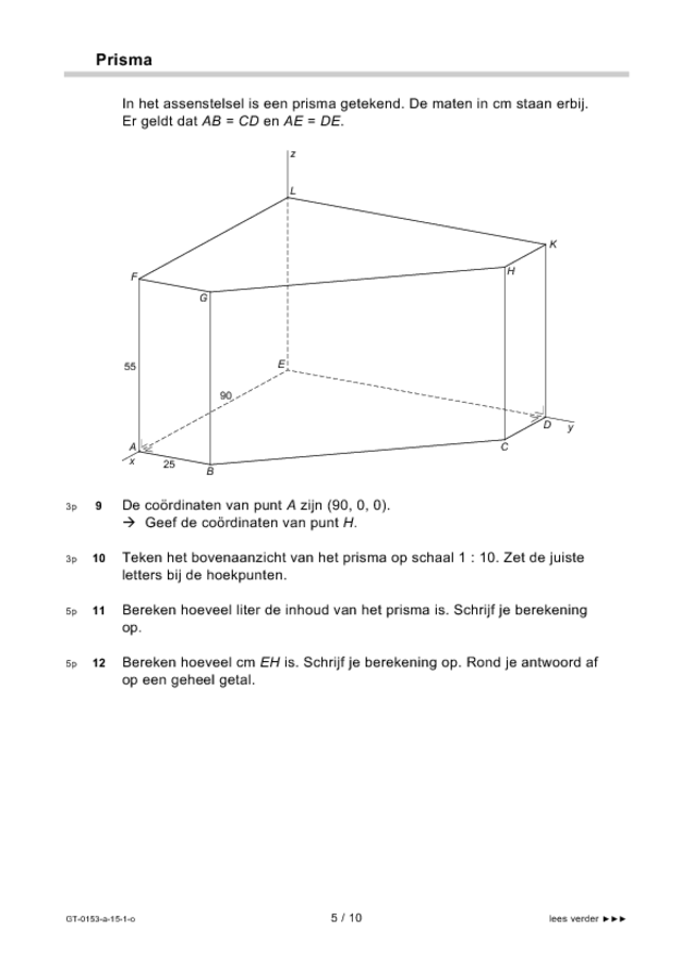 Opgaven examen VMBO GLTL wiskunde 2015, tijdvak 1. Pagina 5