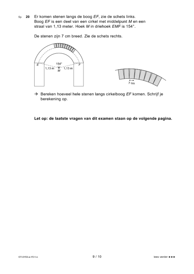 Opgaven examen VMBO GLTL wiskunde 2015, tijdvak 1. Pagina 9