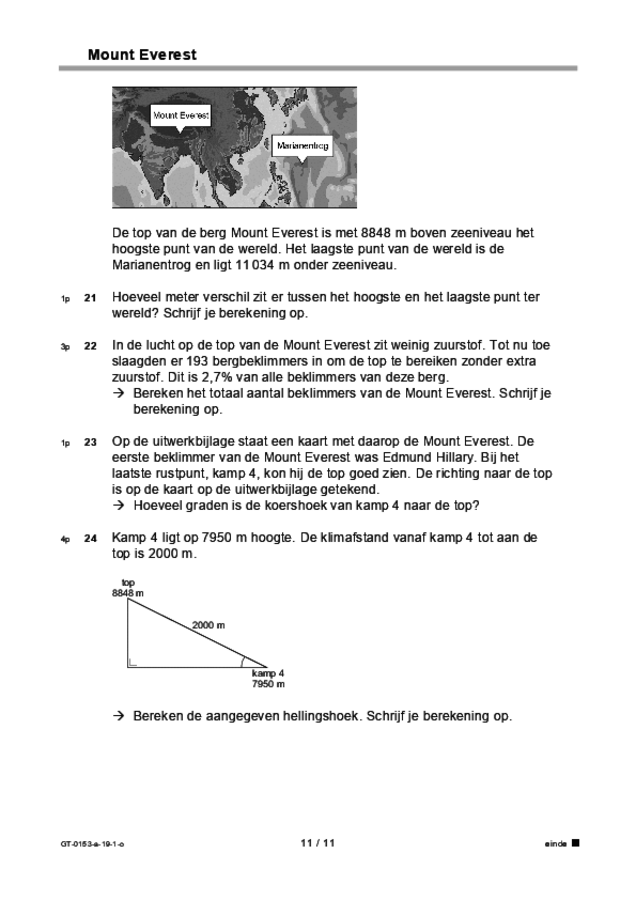Opgaven examen VMBO GLTL wiskunde 2019, tijdvak 1. Pagina 11