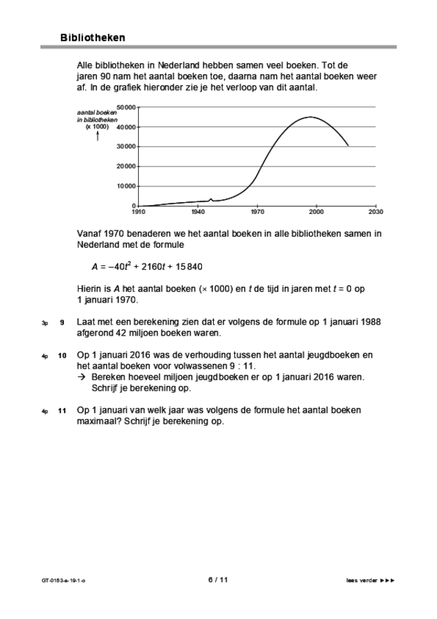 Opgaven examen VMBO GLTL wiskunde 2019, tijdvak 1. Pagina 6