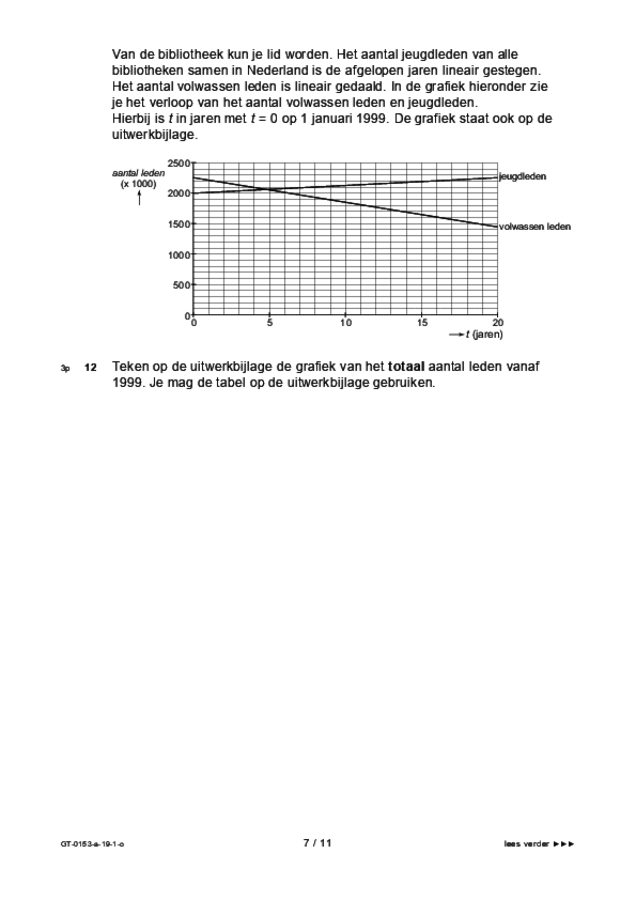 Opgaven examen VMBO GLTL wiskunde 2019, tijdvak 1. Pagina 7