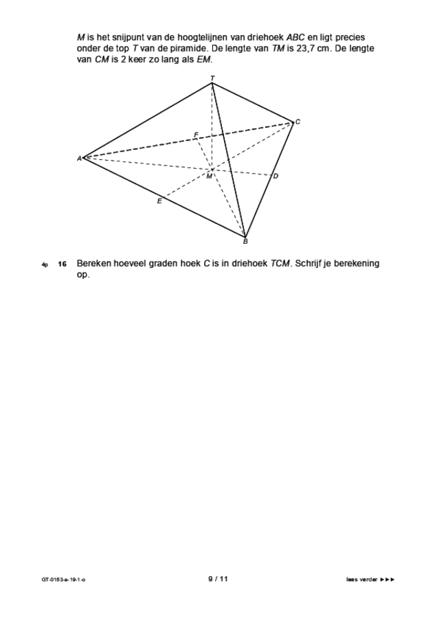 Opgaven examen VMBO GLTL wiskunde 2019, tijdvak 1. Pagina 9