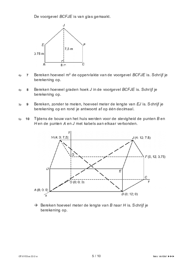 Opgaven examen VMBO GLTL wiskunde 2022, tijdvak 2. Pagina 5