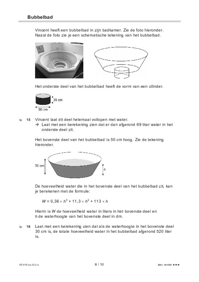 Opgaven examen VMBO GLTL wiskunde 2022, tijdvak 2. Pagina 8