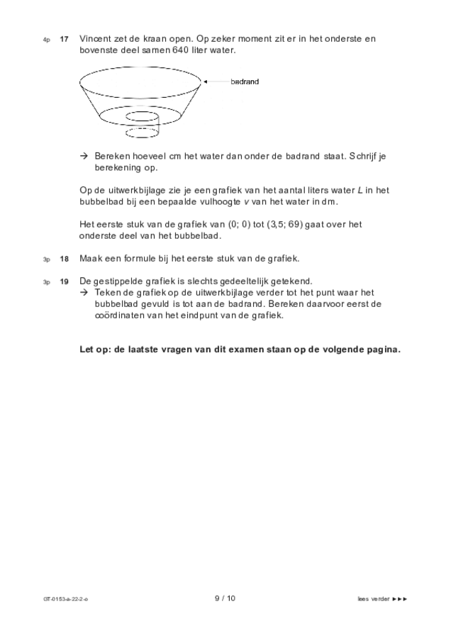 Opgaven examen VMBO GLTL wiskunde 2022, tijdvak 2. Pagina 9