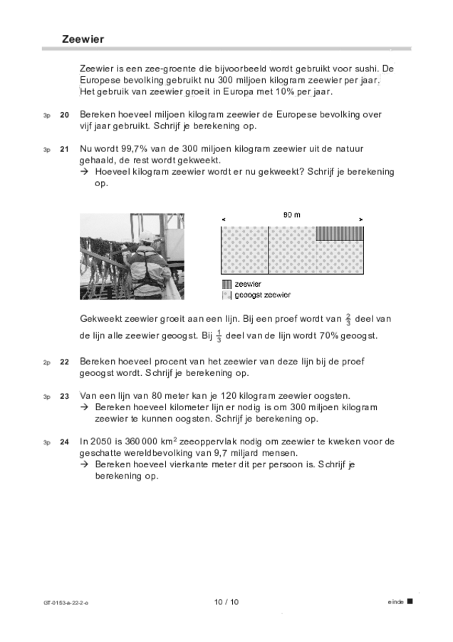 Opgaven examen VMBO GLTL wiskunde 2022, tijdvak 2. Pagina 10