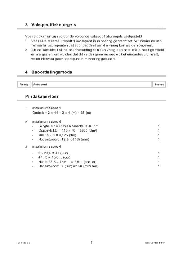 Correctievoorschrift examen VMBO GLTL wiskunde 2022, tijdvak 3. Pagina 5