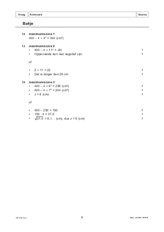 Correctievoorschrift examen VMBO GLTL wiskunde 2022, tijdvak 3. Pagina 8