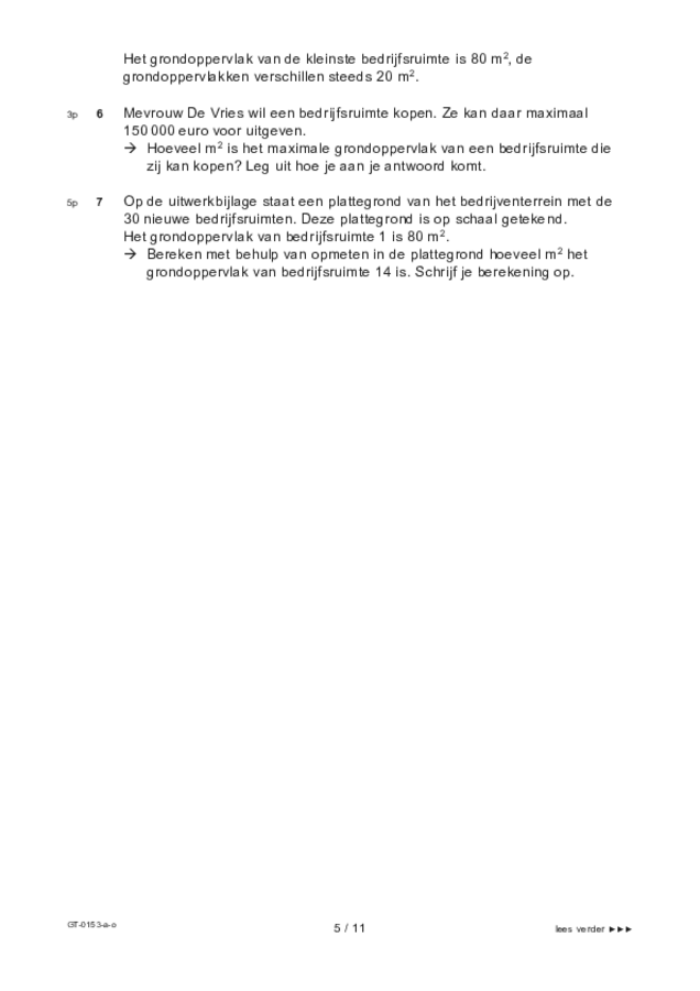 Opgaven examen VMBO GLTL wiskunde 2022, tijdvak 3. Pagina 5