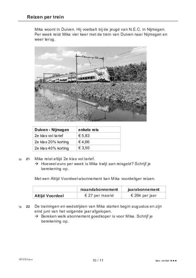 Opgaven examen VMBO GLTL wiskunde 2022, tijdvak 3. Pagina 10