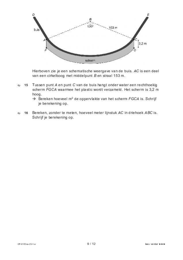 Opgaven examen VMBO GLTL wiskunde 2023, tijdvak 1. Pagina 9