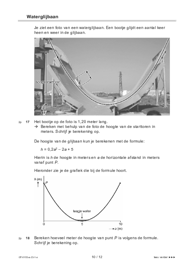 Opgaven examen VMBO GLTL wiskunde 2023, tijdvak 1. Pagina 10