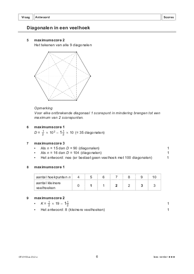 Correctievoorschrift examen VMBO GLTL wiskunde 2023, tijdvak 2. Pagina 6