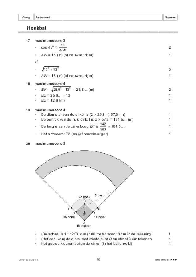 Correctievoorschrift examen VMBO GLTL wiskunde 2023, tijdvak 2. Pagina 10