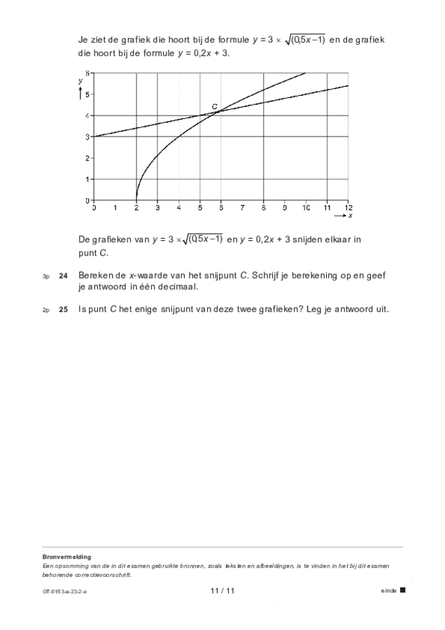 Opgaven examen VMBO GLTL wiskunde 2023, tijdvak 2. Pagina 11