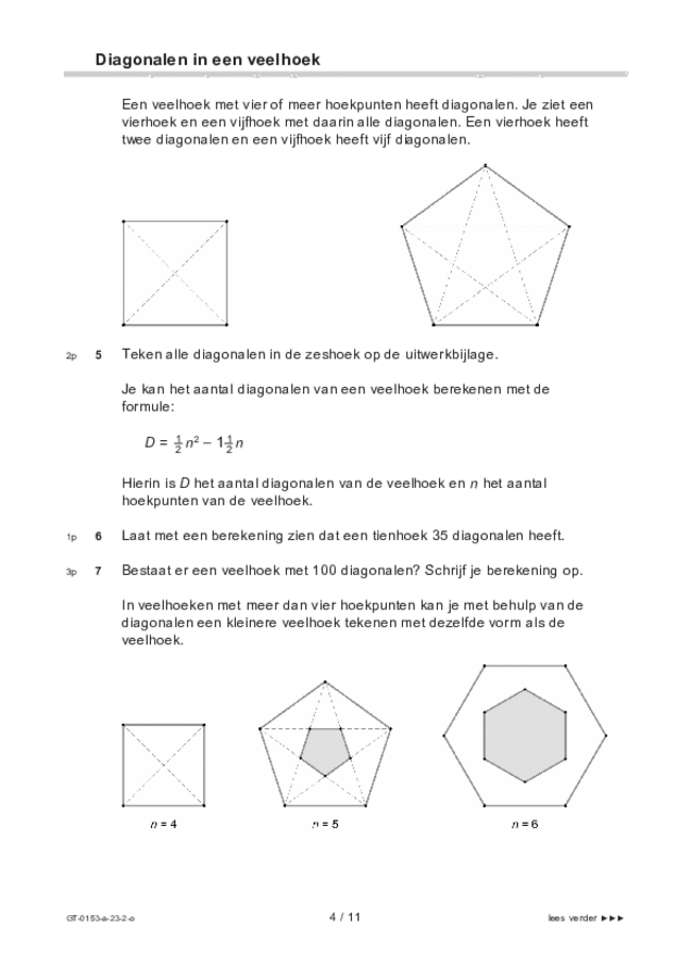 Opgaven examen VMBO GLTL wiskunde 2023, tijdvak 2. Pagina 4