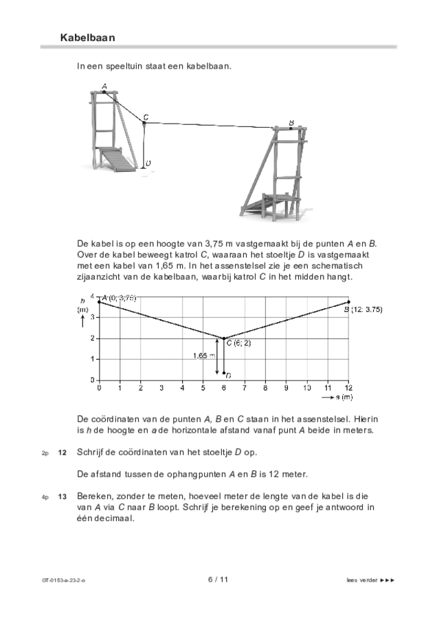 Opgaven examen VMBO GLTL wiskunde 2023, tijdvak 2. Pagina 6
