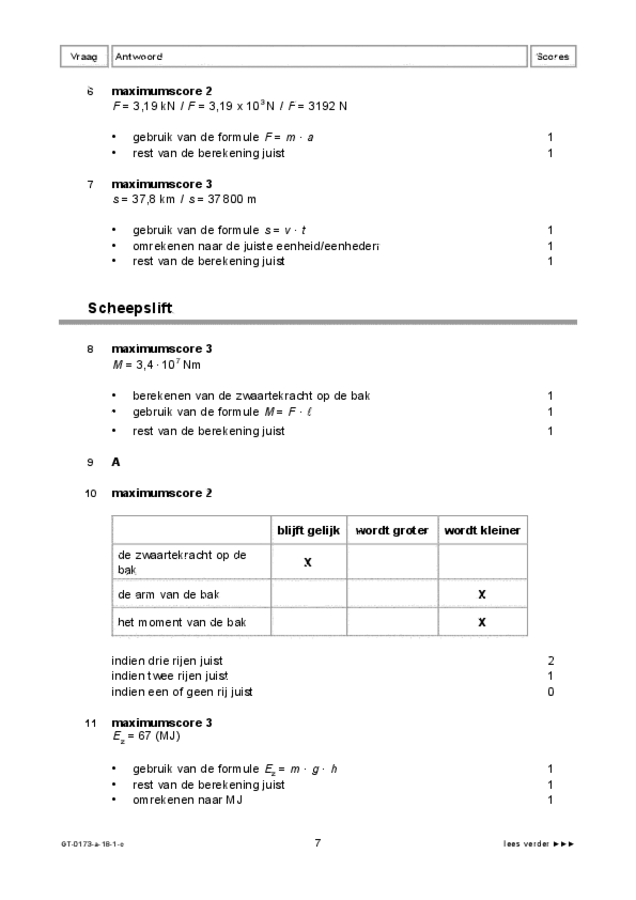 Correctievoorschrift examen VMBO GLTL natuur- en scheikunde 1 2018, tijdvak 1. Pagina 7