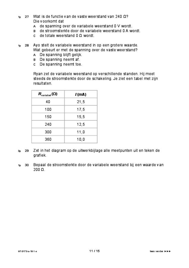 Opgaven examen VMBO GLTL natuur- en scheikunde 1 2018, tijdvak 1. Pagina 11