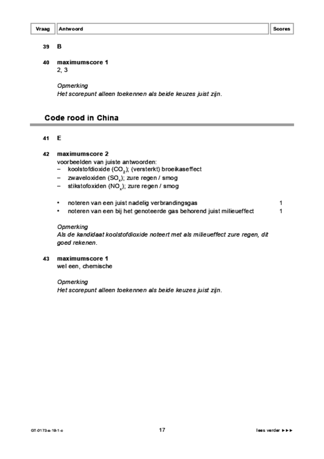Correctievoorschrift examen VMBO GLTL natuur- en scheikunde 1 2019, tijdvak 1. Pagina 17