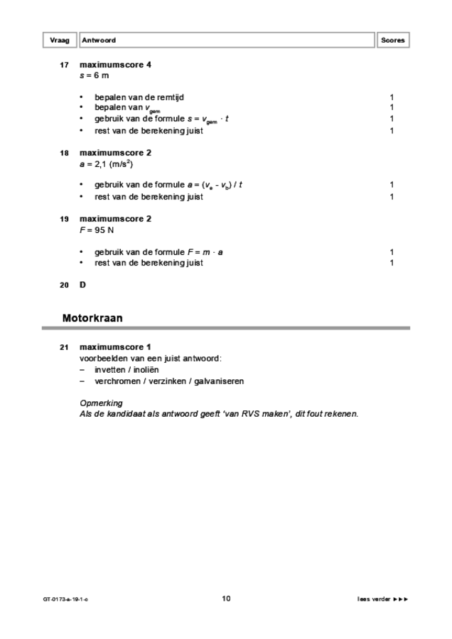 Correctievoorschrift examen VMBO GLTL natuur- en scheikunde 1 2019, tijdvak 1. Pagina 10