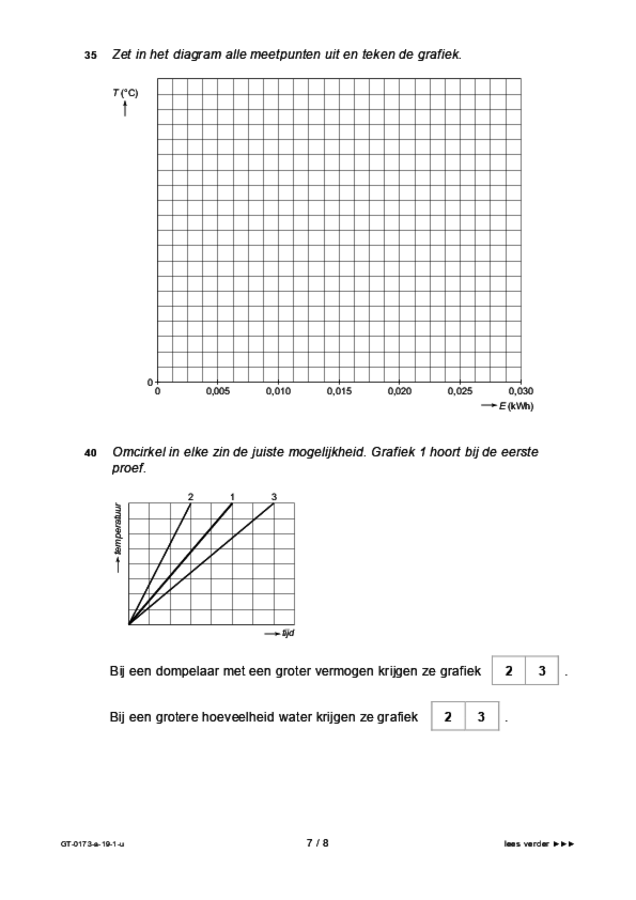 Uitwerkbijlage examen VMBO GLTL natuur- en scheikunde 1 2019, tijdvak 1. Pagina 7