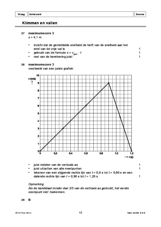 Correctievoorschrift examen VMBO GLTL natuur- en scheikunde 1 2019, tijdvak 2. Pagina 12