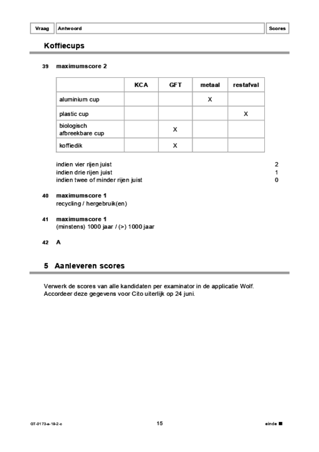 Correctievoorschrift examen VMBO GLTL natuur- en scheikunde 1 2019, tijdvak 2. Pagina 15