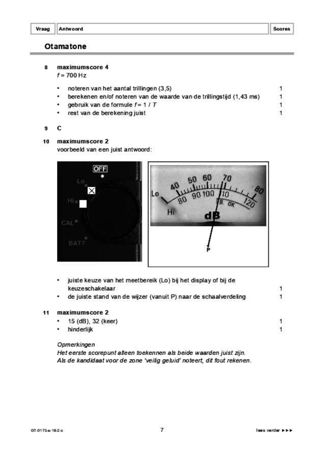 Correctievoorschrift examen VMBO GLTL natuur- en scheikunde 1 2019, tijdvak 2. Pagina 7