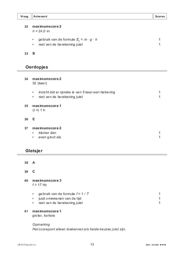 Correctievoorschrift examen VMBO GLTL natuur- en scheikunde 1 2022, tijdvak 1. Pagina 13