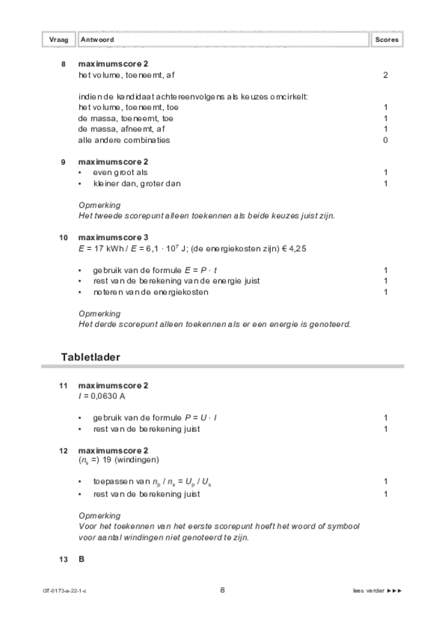 Correctievoorschrift examen VMBO GLTL natuur- en scheikunde 1 2022, tijdvak 1. Pagina 8