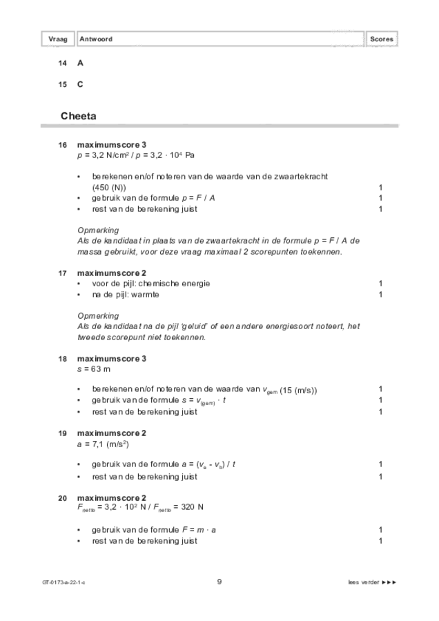 Correctievoorschrift examen VMBO GLTL natuur- en scheikunde 1 2022, tijdvak 1. Pagina 9