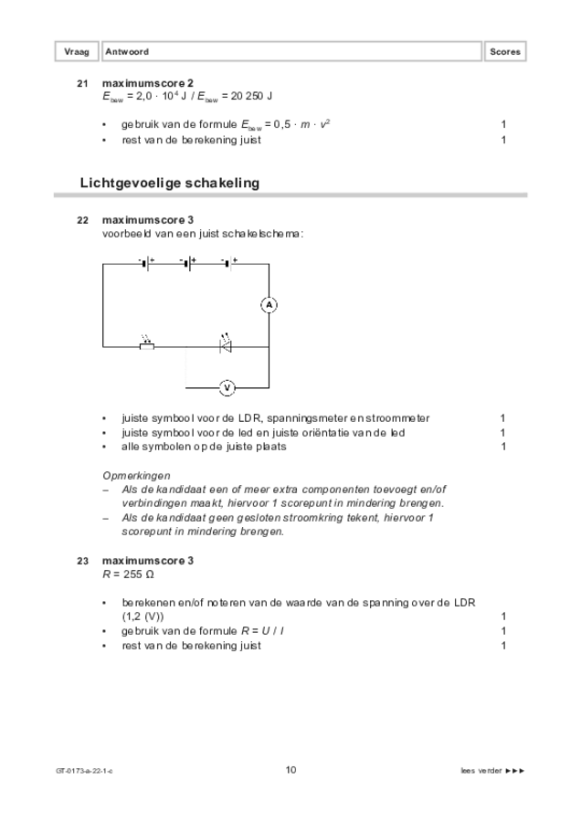 Correctievoorschrift examen VMBO GLTL natuur- en scheikunde 1 2022, tijdvak 1. Pagina 10