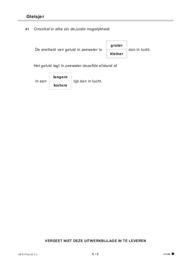 Uitwerkbijlage examen VMBO GLTL natuur- en scheikunde 1 2022, tijdvak 1. Pagina 6