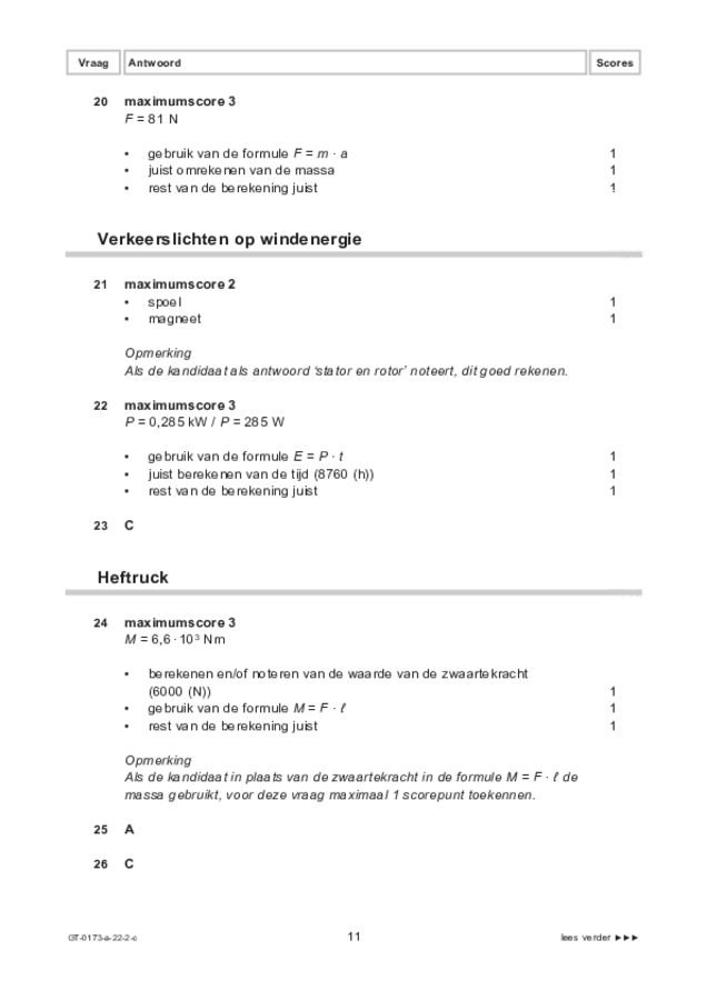 Correctievoorschrift examen VMBO GLTL natuur- en scheikunde 1 2022, tijdvak 2. Pagina 11